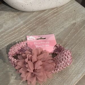 Baby Pink Headwrap with Flower